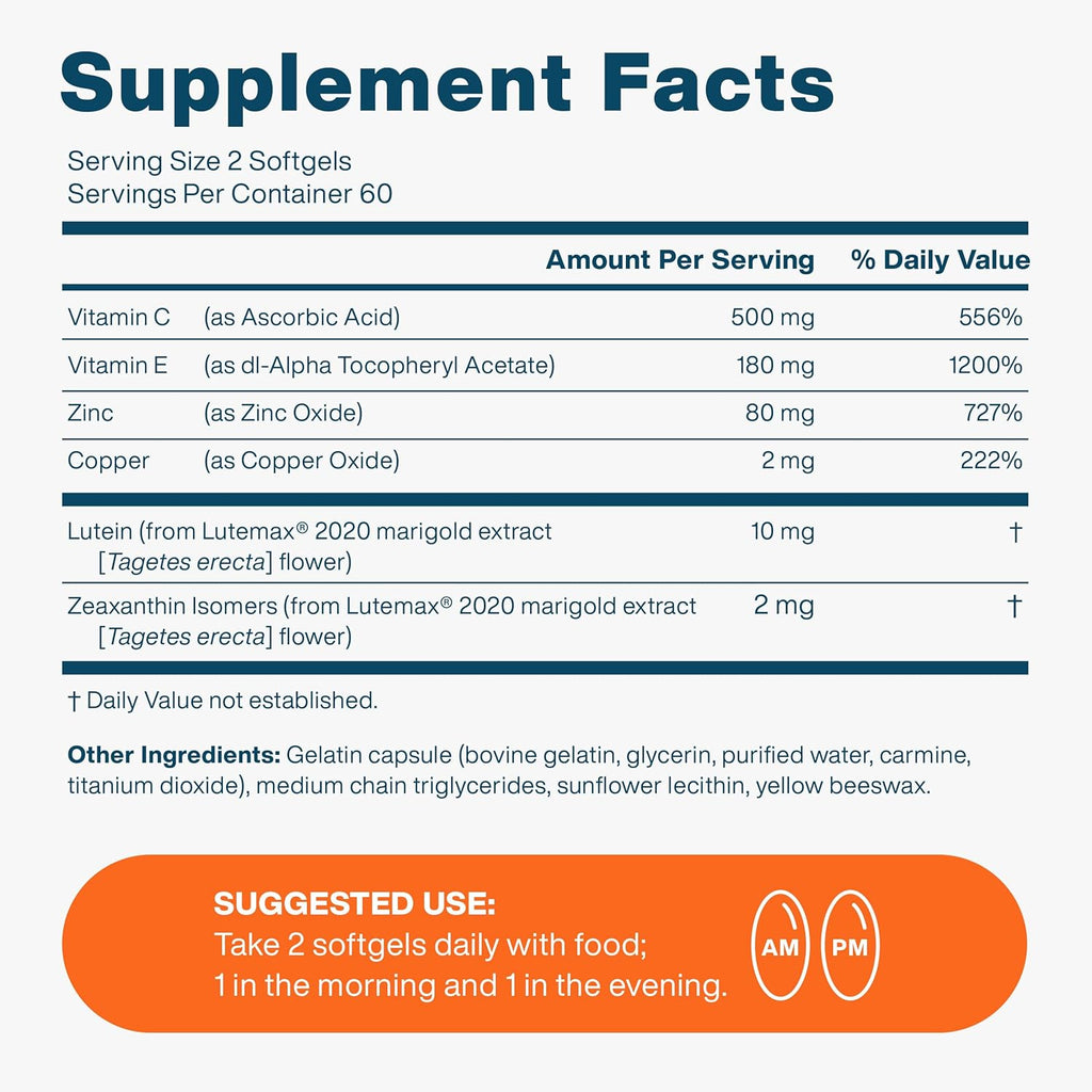 120 Mini Softgels Eye Vitamin & Mineral Supplement P418049