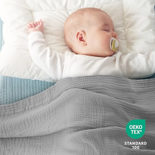 100% Cotton Muslin King Size Blanket, Beige, 108x90 Inches X40270