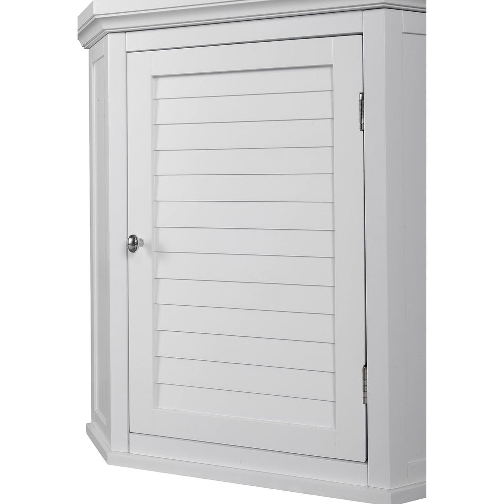 White Wooden Corner Wall Cabinet E83984