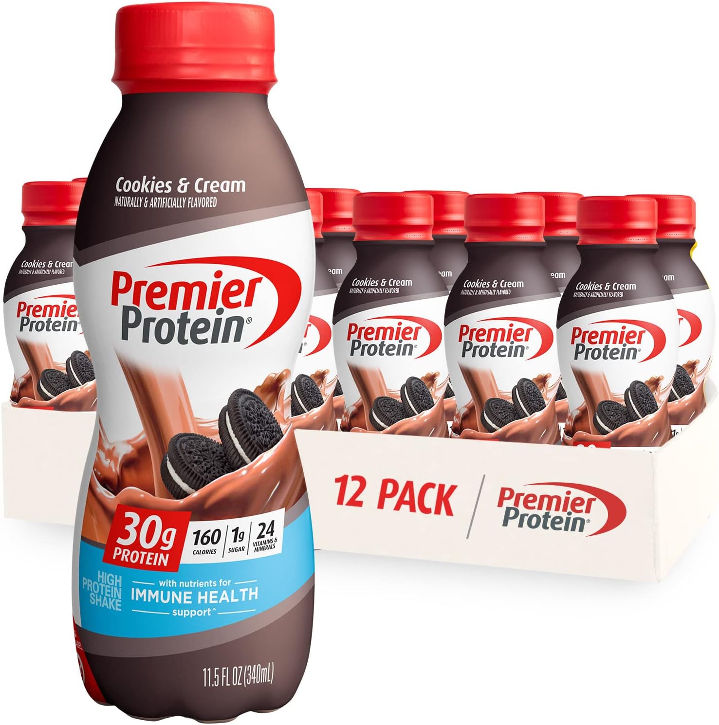 Cookies & Cream and Bananas & Cream 30g Protein 1g Sugar 12 Pack Protein Shake A99149