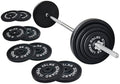 95 Lbs Cast Iron Standard Barbell Weight Set with Barbell Bar G116502