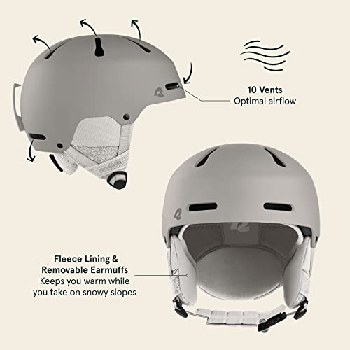 Adjustable Fit Snow Helmet with Protective Shell and Breathable Vents E9545