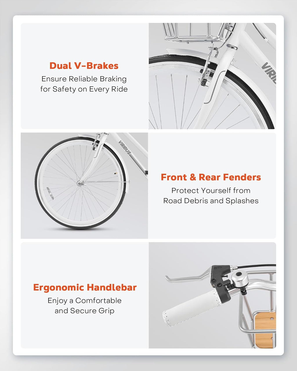 700C 7 Speed Step Through Hybrid Bike with Basket & Rack R336