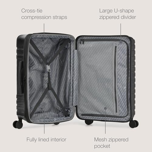 Teal Polycarbonate Hardside Travel Suitcase Luggage with 8 Spinner Wheels, Aluminum Handle, Carry-on 22-Inch U2619