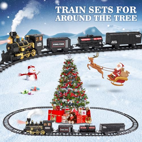 Train Set with Steam, Lights and Sounds, Electric Train Toys B7415