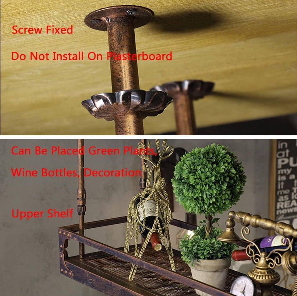 Coppery Bronze Metal Wall-Mounted Wine Glass Rack L212