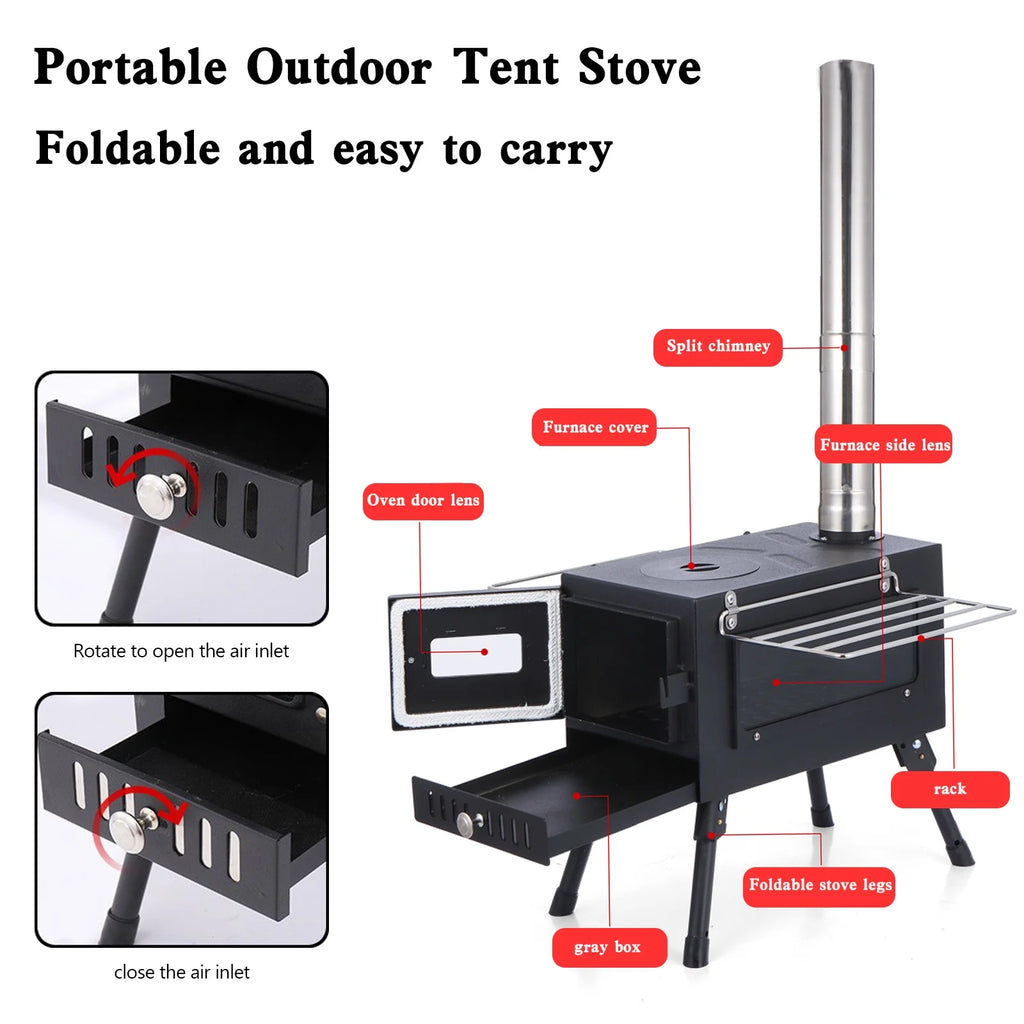 Outdoor Wood Burning Stove with Pipe H16847
