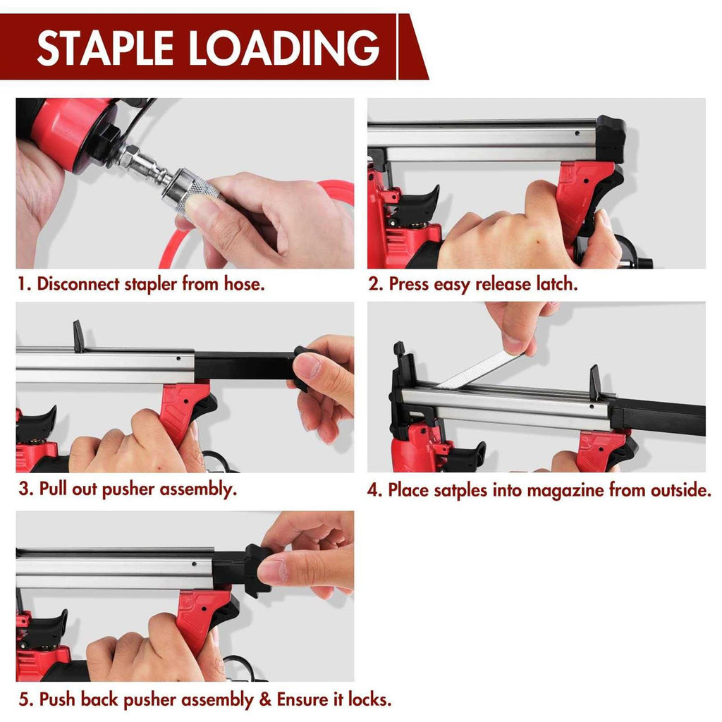 Oil-Free Staple Gun with 3750 Pieces T50 1/4 Z6654
