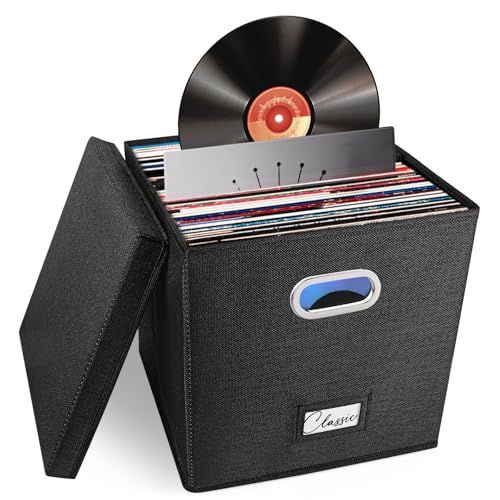 Stackable Vinyl Record Storage Box with Lid R94137