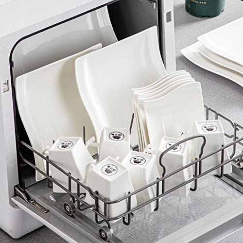 Ivory White 60 Piece Porcelain Dinnerware Set B75908