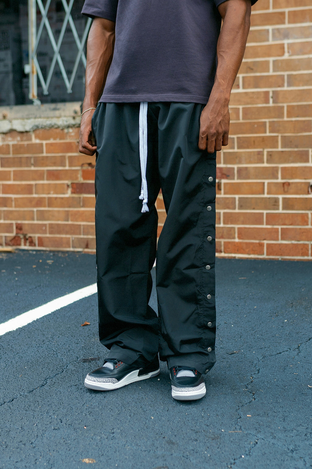 Side Snap Nylon Pants