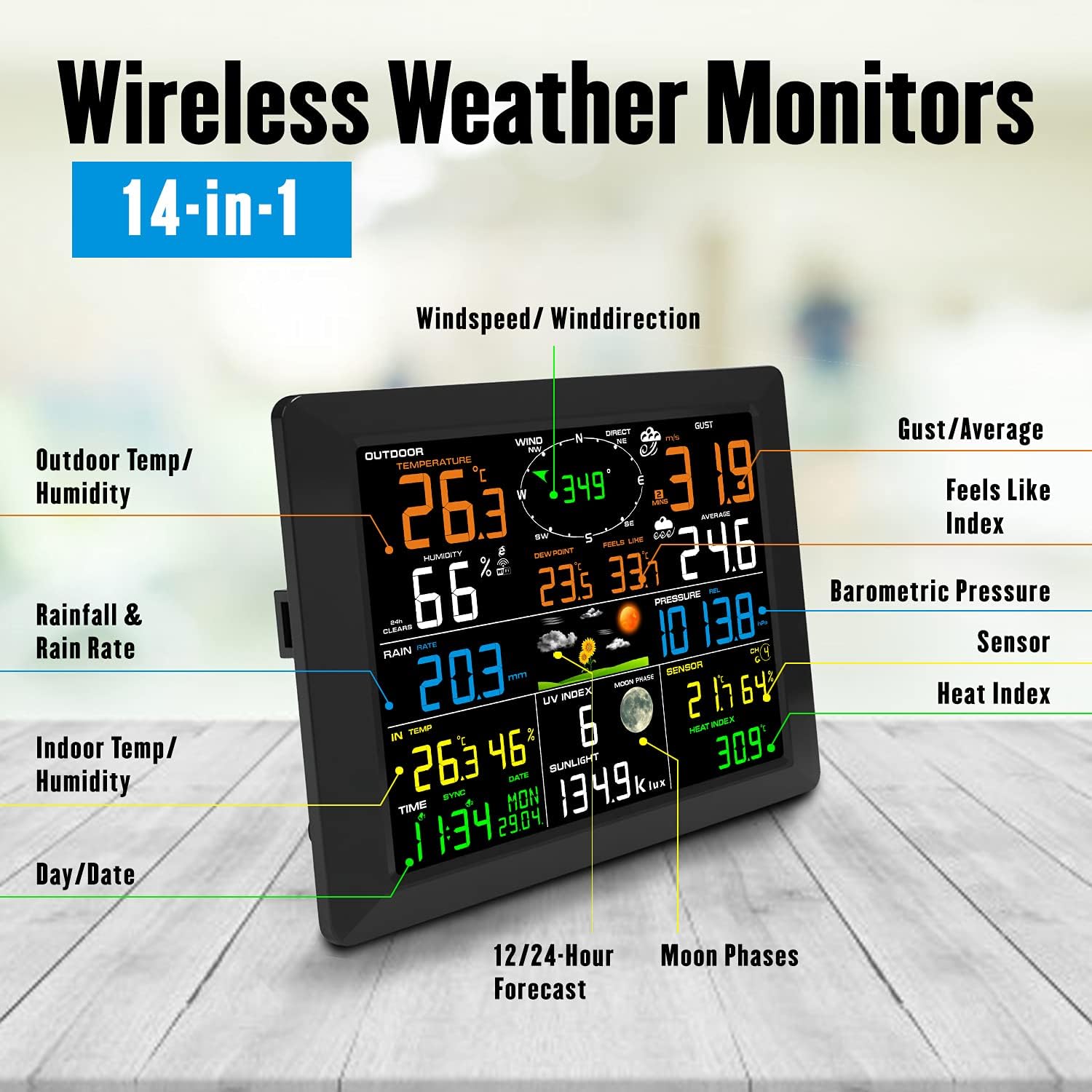 Black WiFi Weather Station with Outdoor Sensor P60361