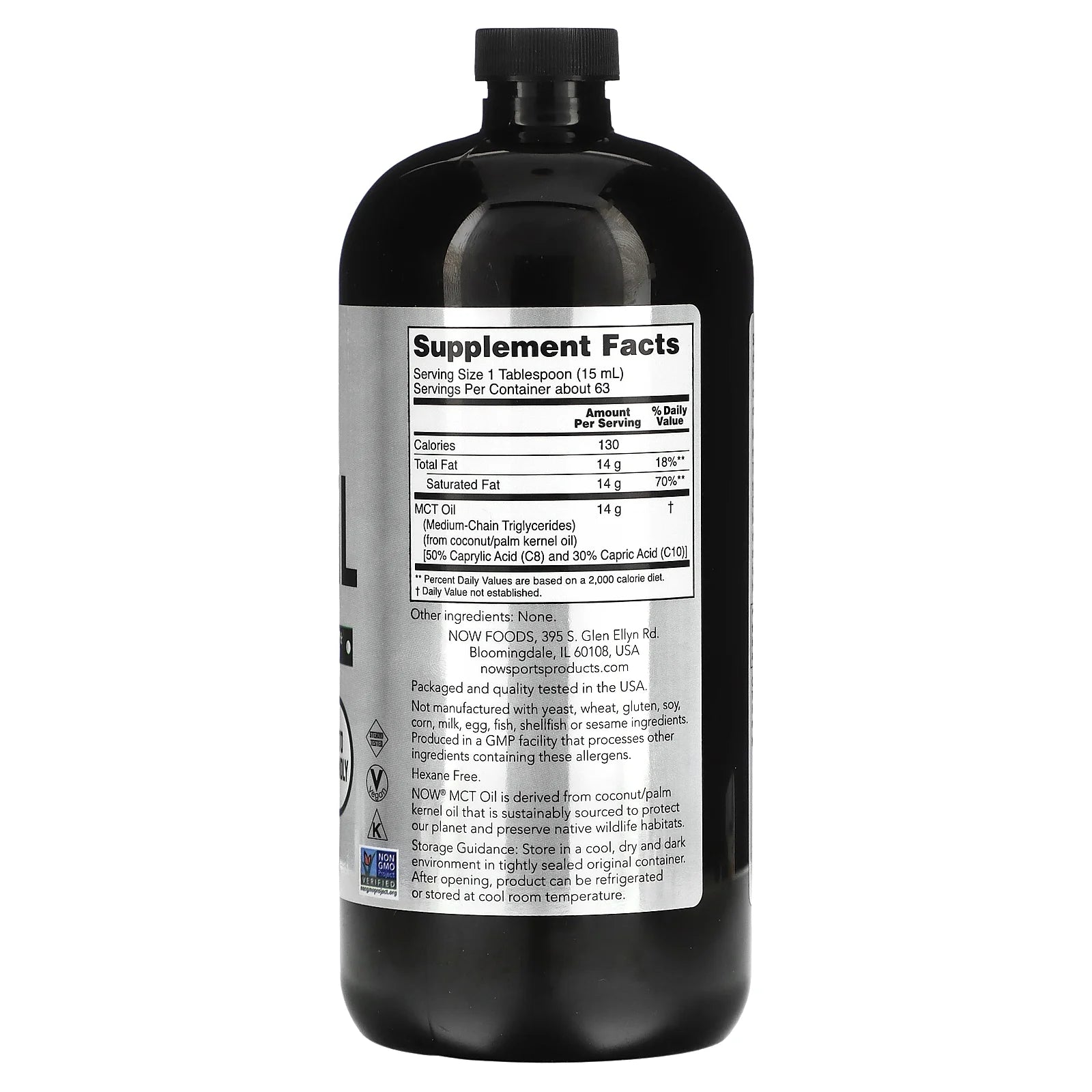 Unflavored MCT Oil, 32 fl oz (946 ml) S146