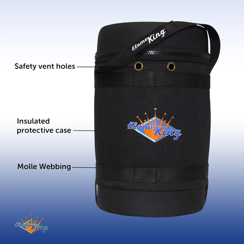 Black Insulated Protective Carry Case for 5LB Propane Tank E1623