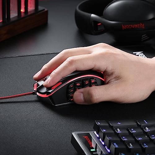 Optical Wired Ergonomic Gaming Mouse with 12 Side Buttons, 12,400 DPI W86171