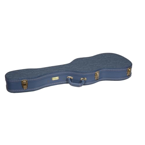 Carved Smoke Blue Wooden Hardshell Guitar Case R894