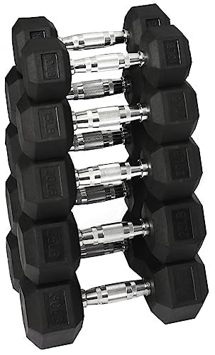 Rubber Coated Hex Dumbbell Weight Set G808125