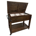 100-Quart Wooden Patio Cooler with Wheels B728158
