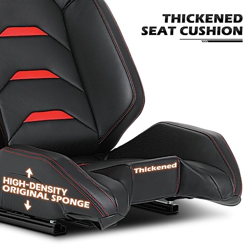 Red PVC Bucket Style Reclinable Sport Racing Seat E78775