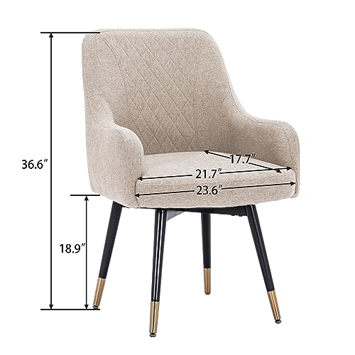 Gray Upholstered Swivel Dining Chairs Set of 2 O85648