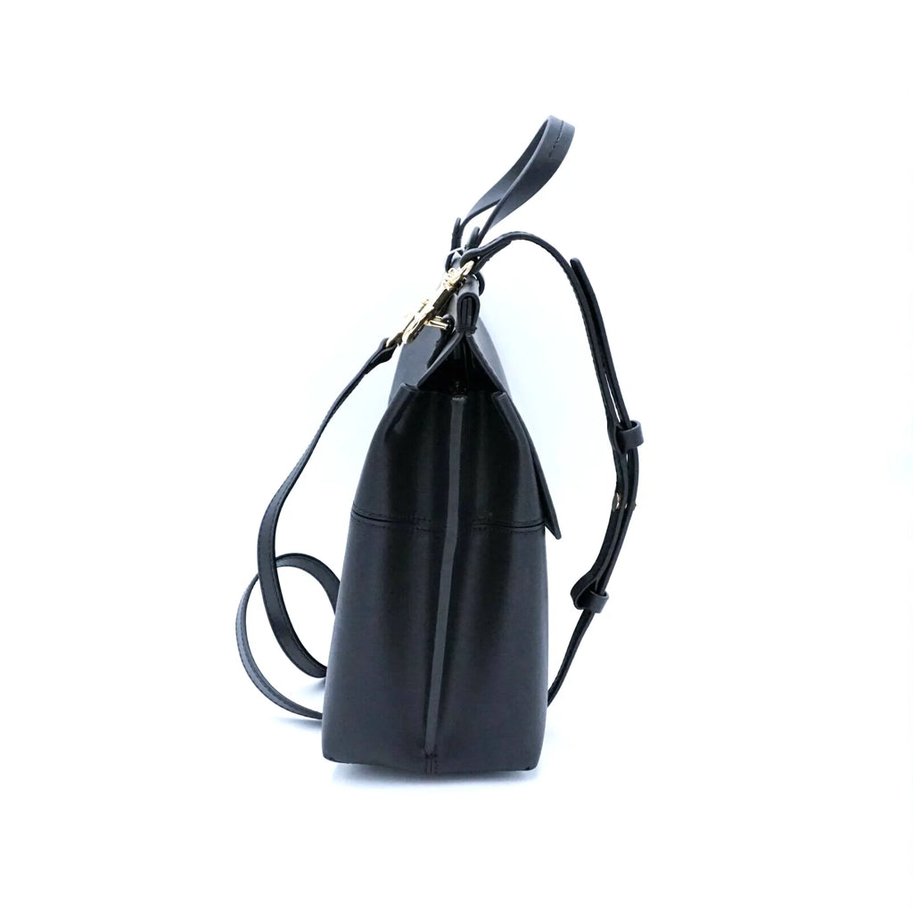Black Leather Satchel Bag Y361
