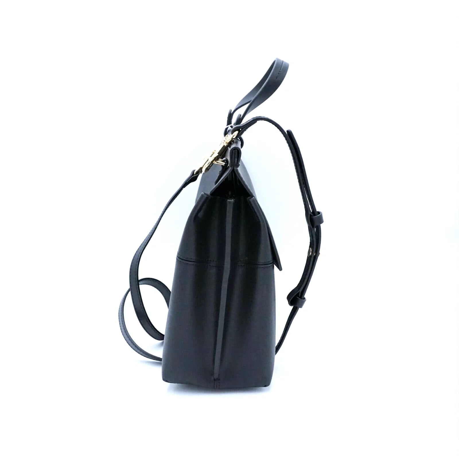 Black Leather Satchel Bag Y361