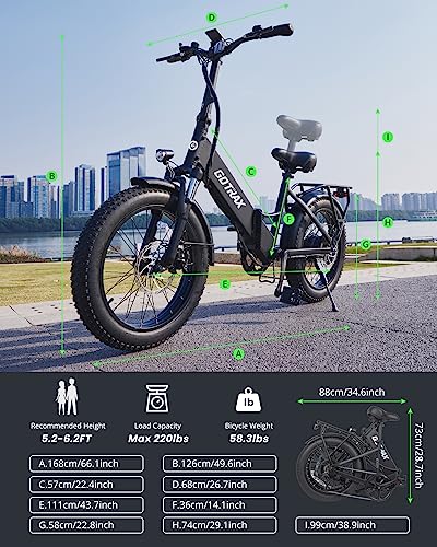 20" Folding Electric Bike with 48V Battery, 500W Motor, LCD Display R28659