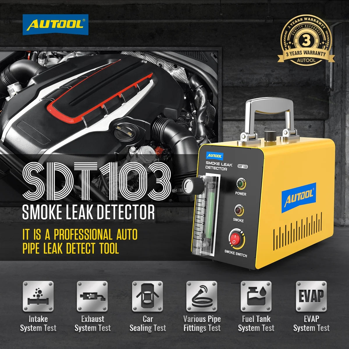 DC12V Car EVAP Smoke Machine Leak Tester K620606