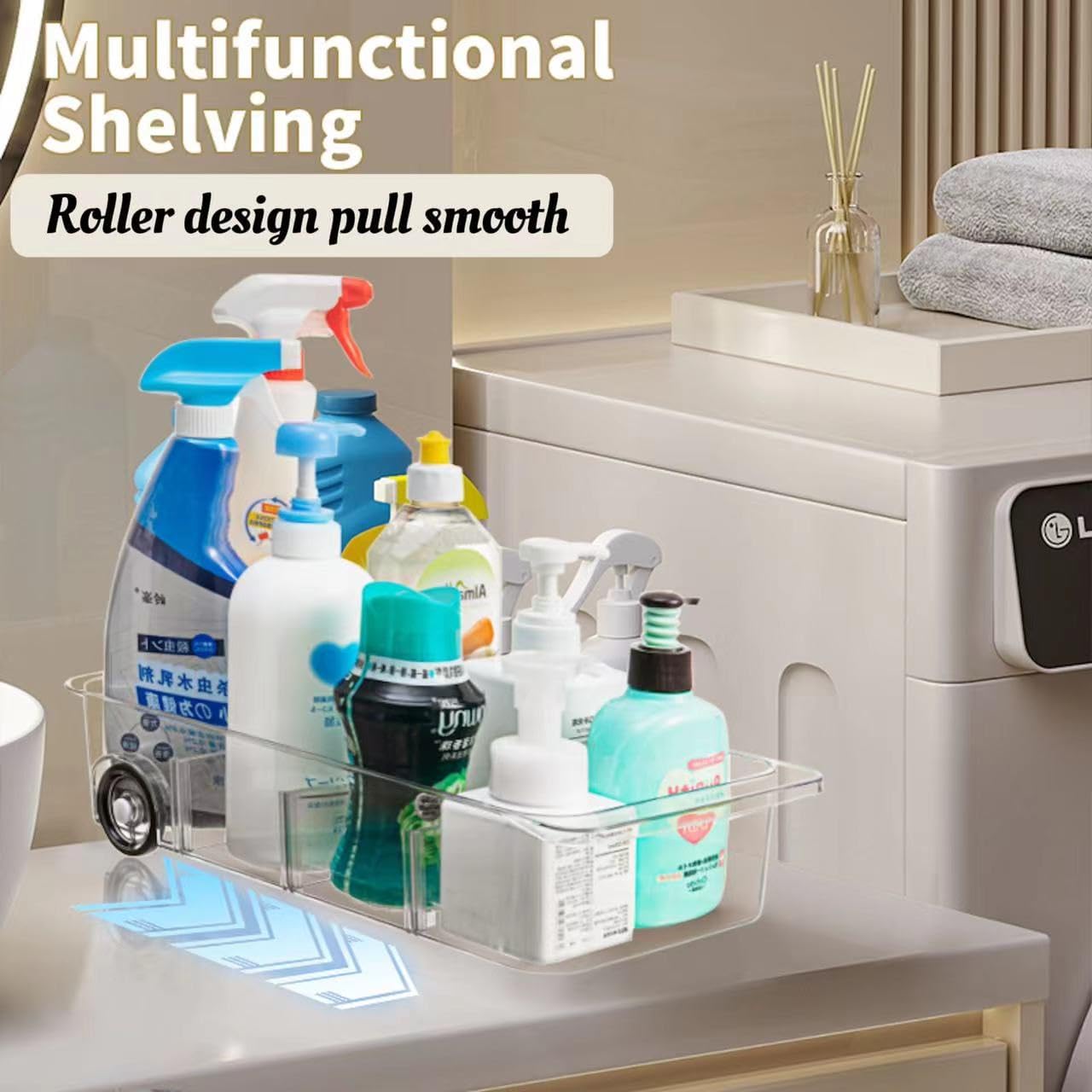 2 Set Clear Plastic Refrigerator Drawer Organizer with Dividers I54583