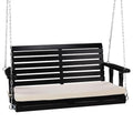 Heavy Duty Patio Wooden Porch Swing with Extra Cushion and Adjustable Chains G949