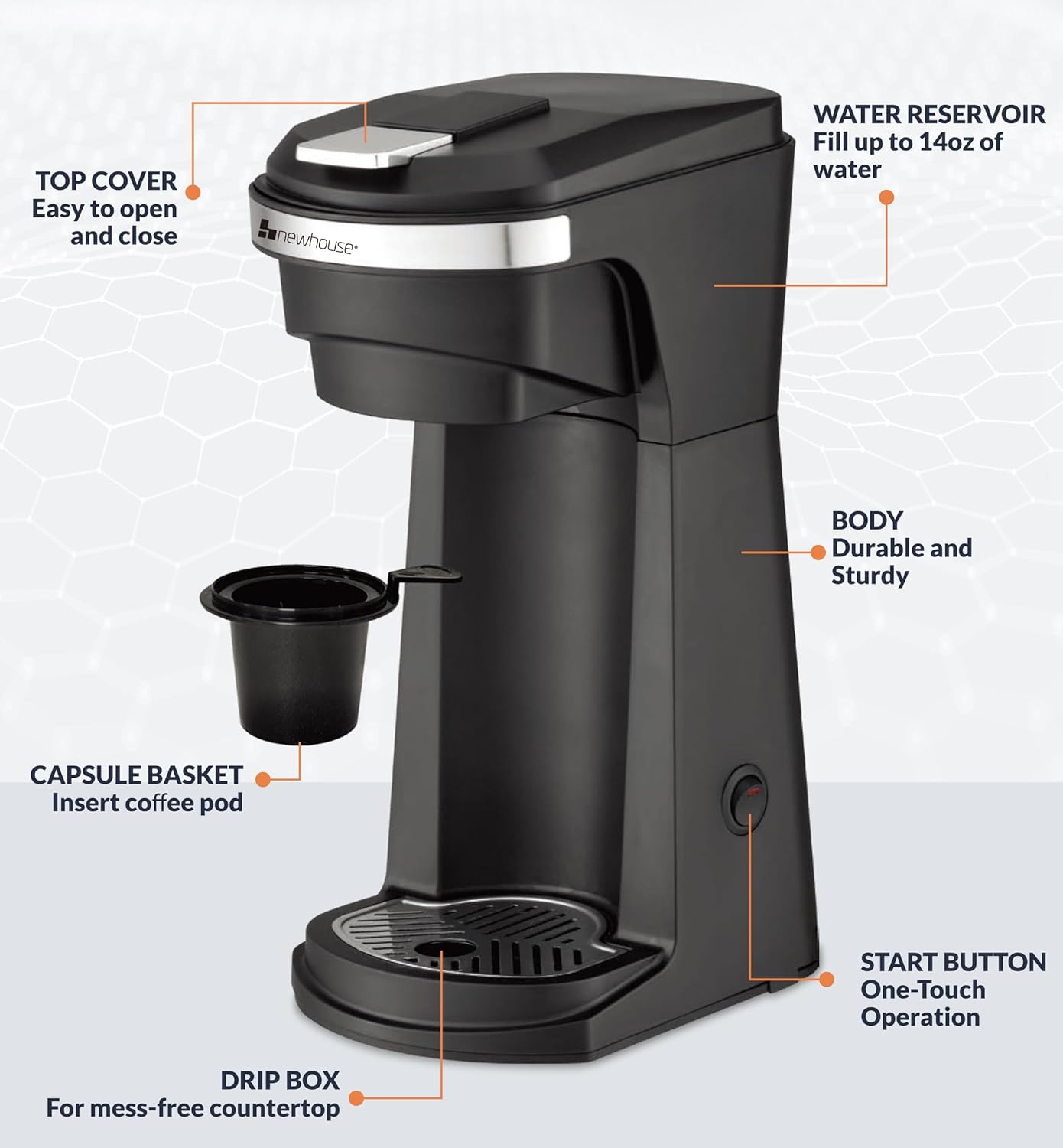Single Serve Coffee Maker with Water Reservoir H43906