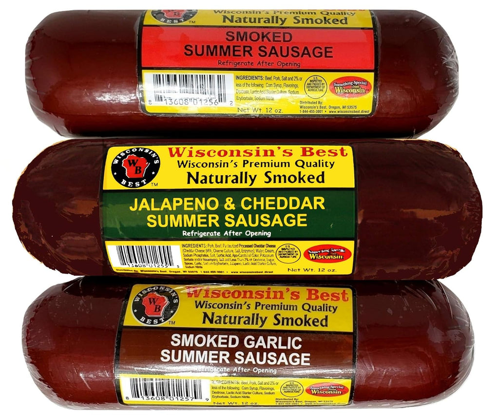Smoked Summer Sausages Wisconsin Cheeses Crackers Pretzels Mustard Gift Basket B1126