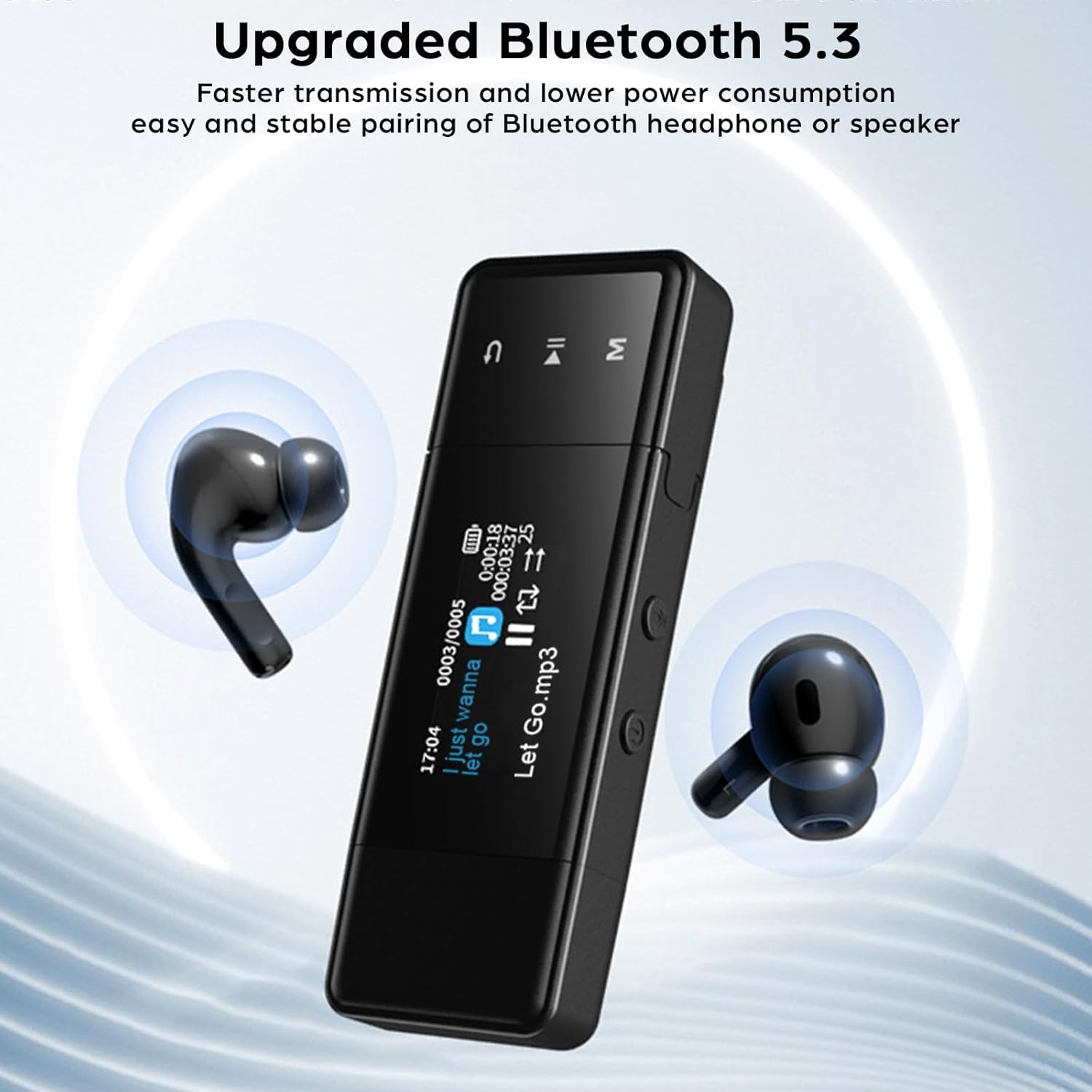 64GB Bluetooth MP3 Player with FM Radio, Black D5562