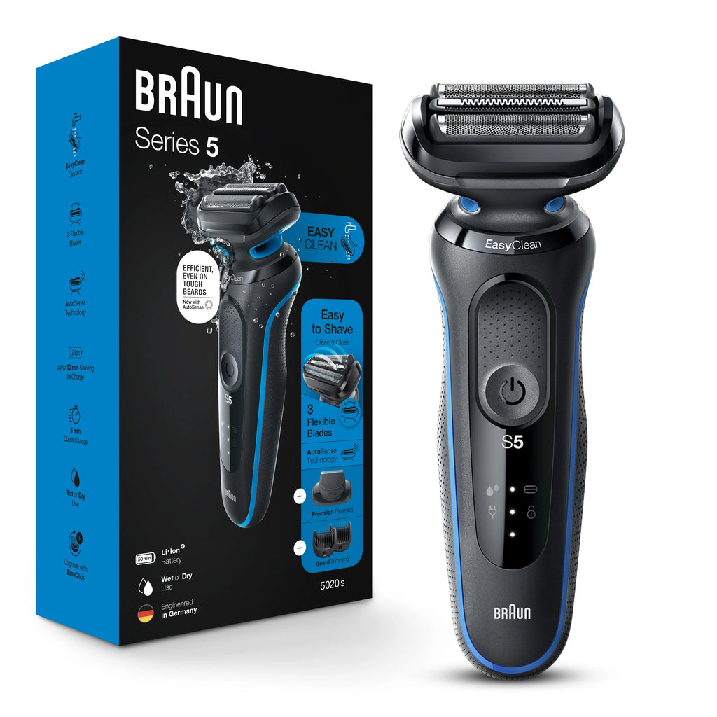 Electric Foil Shaver with Beard Trimmer, Wet & Dry, Rechargeable, Cordless, Blue N73416