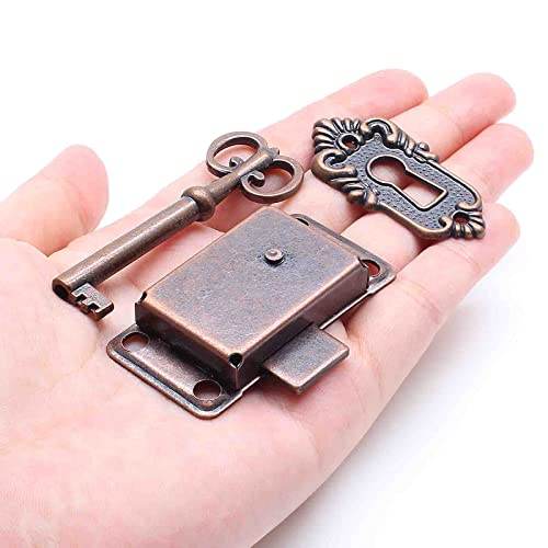Vintage Cabinet Lock with Key and Mounting Screws (1 Set) Y891457