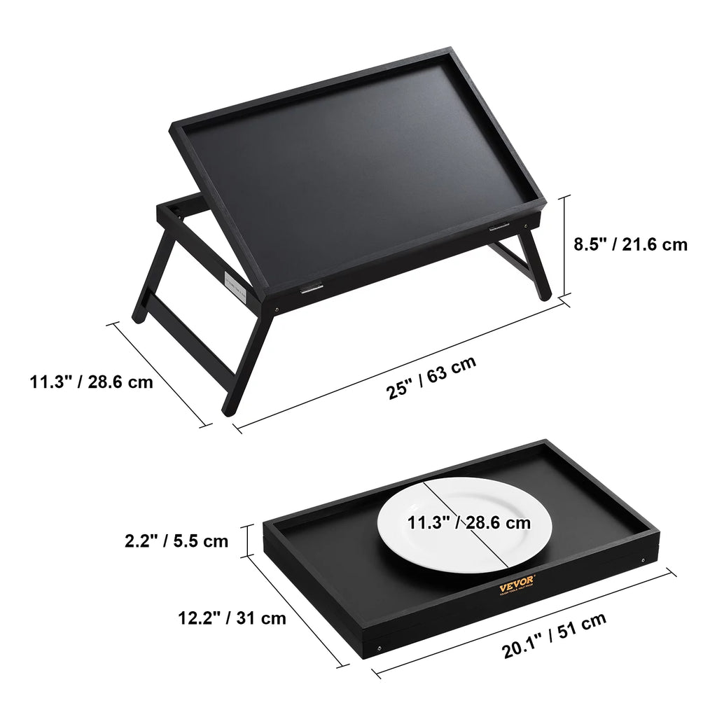 Bamboo Bed Tray with Foldable Legs Adjustable Slope L951259