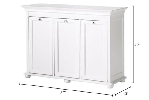 White Triple Tilt Out Bathroom Hamper R1557