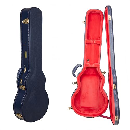 Carved Smoke Blue Wooden Hardshell Guitar Case R894