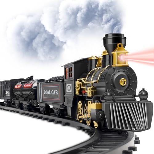 Train Set with Steam, Lights and Sounds, Electric Train Toys B7415
