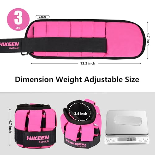 Adjustable 1 pair Ankle Weights 1 2 3 LBS Metal Block with Separate Pockets D8337