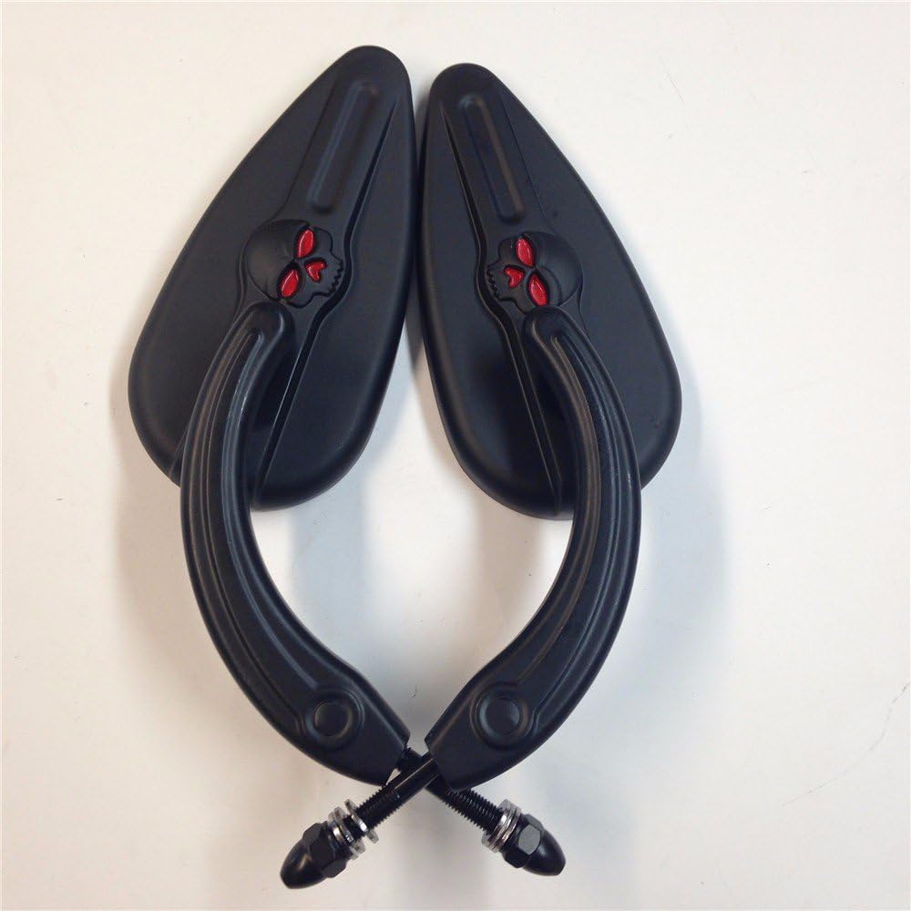 Black Teardrop Skull Zombie Mirrors V8974