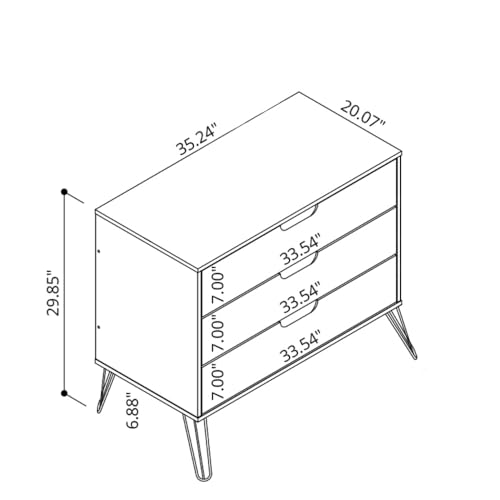 Grey 3-Drawer Bedroom Dresser Set Z88759