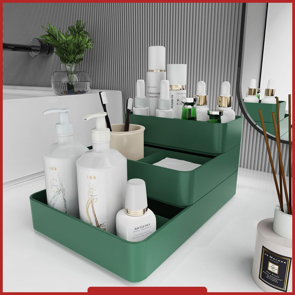Green Plastic Drawer Organizer Set B94396
