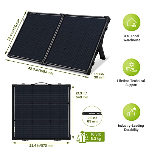 100 Watt 12 Volt Portable Solar Panel Suitcase with 30 Amp PWM Charge Controller I61952