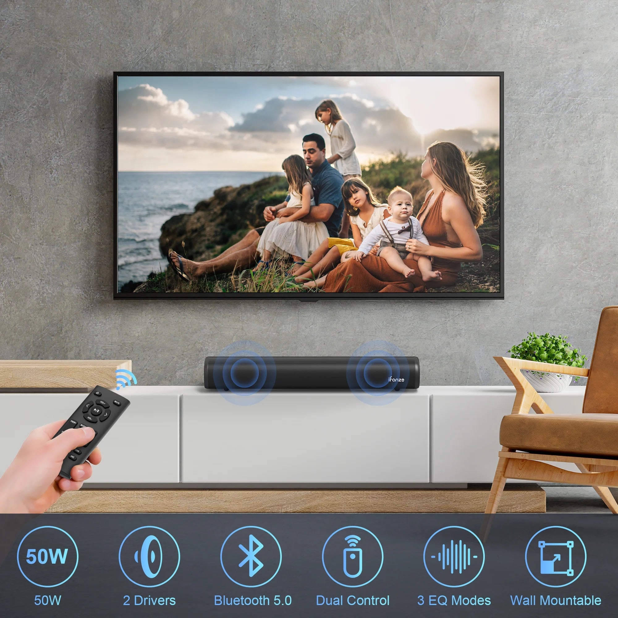 Sound Bar with Built-in Subwoofers Q180