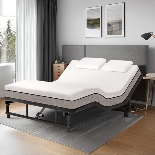 Queen Adjustable Bed Base Frame Black Metal K4909