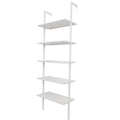 5 Tier Wood Ladder Bookcase with Metal Frame F7444