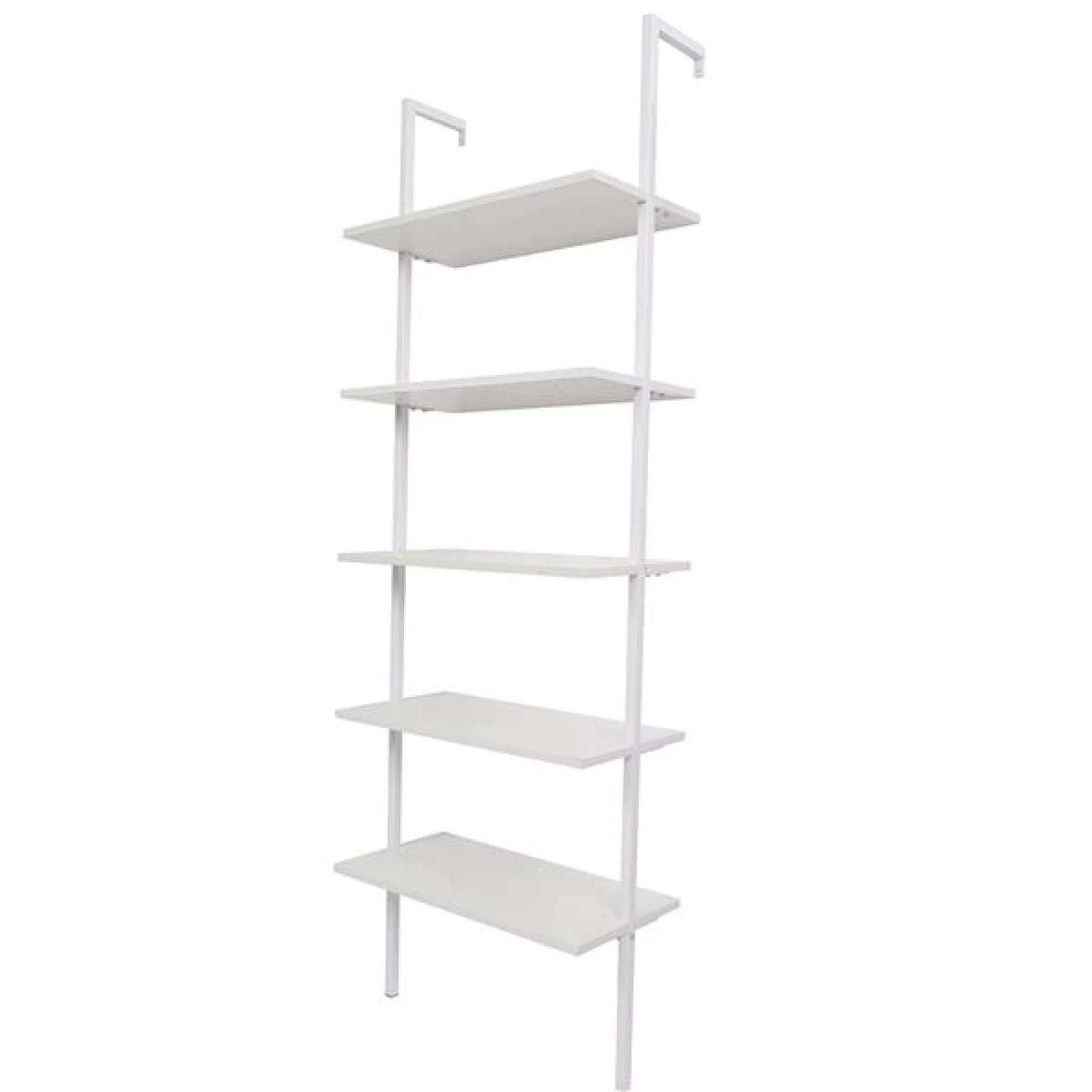 5 Tier Wood Ladder Bookcase with Metal Frame F7444