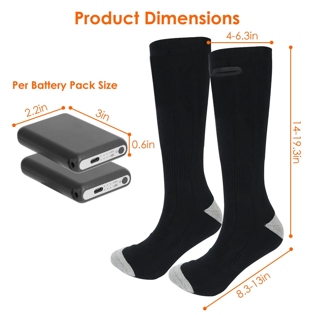 Rechargeable Heated Socks with 4 Heat Settings B196