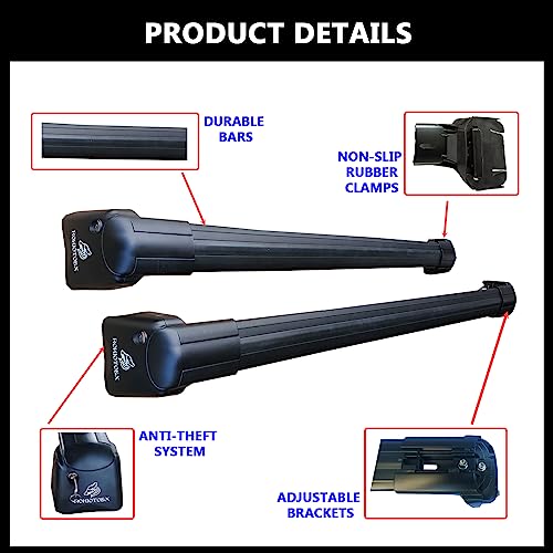 Black Lockable Roof Rack Crossbars M508